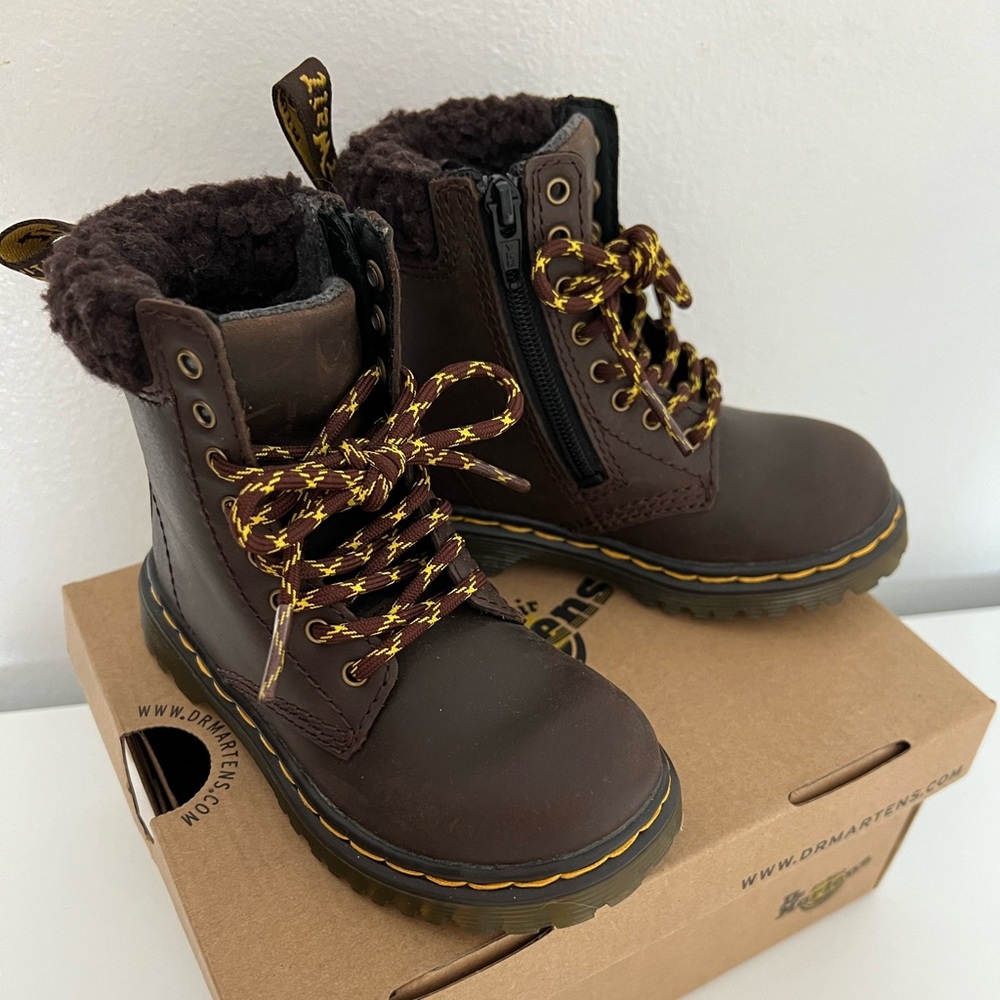 TODDLER 1460 FLEECE LINED LEATHER BOOTS